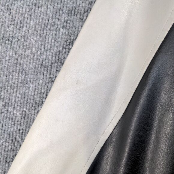 Steve & Barry's Men's Full Zip PVC Leather Varsity Jacket Black Gray XXL Baller - Picture 6 of 16